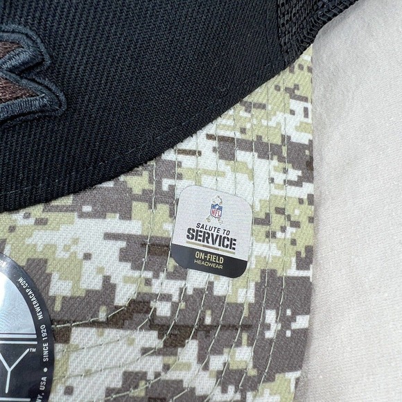 Cleveland Browns Trucker Hat Snapback OS NFL New Era‎ Camo Military Salute - Picture 3 of 7
